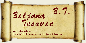 Biljana Tešović vizit kartica